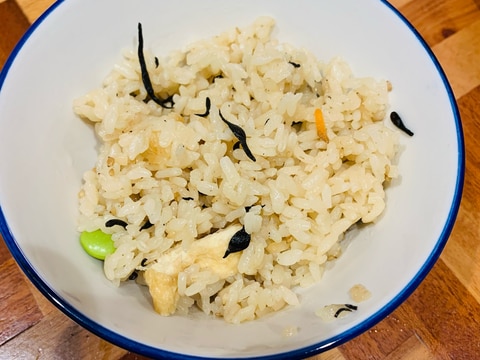 ひじきと鶏肉の炊き込みご飯！